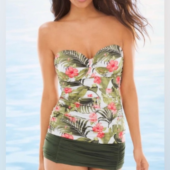 NWOT Tommy Bahama Floral Tankini Swimsuit Top - Size Medium - Picture 15 of 16